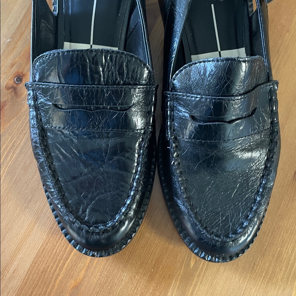 Dolce Vita Black Leather Slingback Loafers - size 7